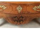 Provencal carved walnut dresser gilt bronze marble gray flowers XVIII