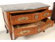 Provencal carved walnut dresser gilt bronze marble gray flowers XVIII