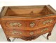 Provencal carved walnut dresser gilt bronze marble gray flowers XVIII