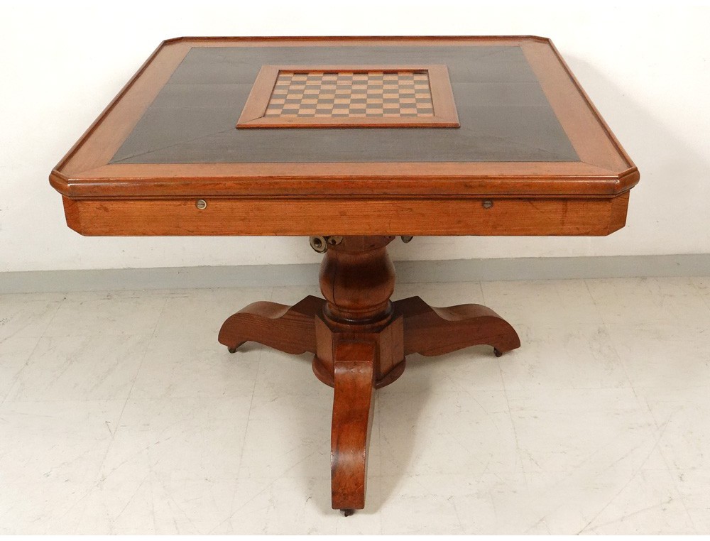 French billiard game table blackened wood pichepin account checkered