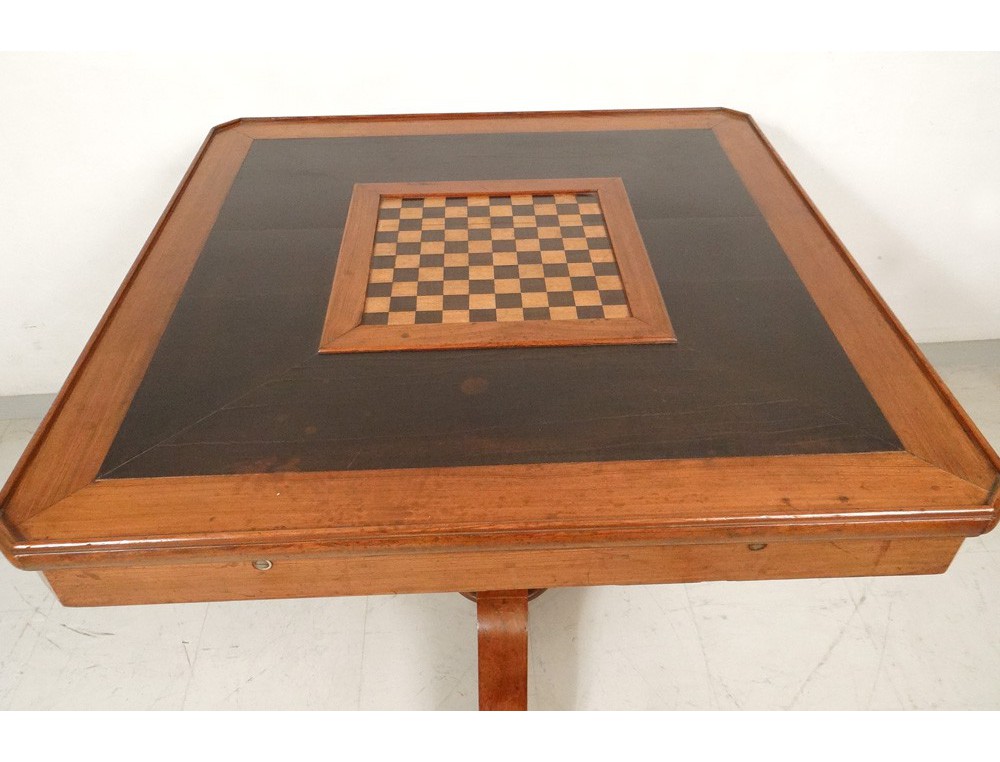 French billiard game table blackened wood pichepin account checkered