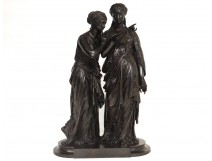 Superbe sculpture bronze jeunes femmes à l'antique J-L.Grégoire XIXè siècle