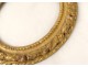 Cadre ovale bois sculpté doré fleurs antique french frame XVIIIème siècle