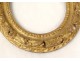 Cadre ovale bois sculpté doré fleurs antique french frame XVIIIème siècle