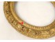 Cadre ovale bois sculpté doré fleurs antique french frame XVIIIème siècle