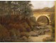 HST, Landscape river, forest and stone bridge, twentieth