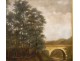 HST, Landscape river, forest and stone bridge, twentieth