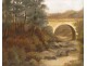 HST, Landscape river, forest and stone bridge, twentieth