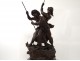 Great pendulum sculpture Hippolyte Moreau fishing boat marble peasant 19th