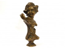 Sceau cachet bronze doré A.Colle angelot flambeau fonderie Vincennes XIXème