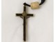Chapelet rosaire Christ croix crucifix bois ébène Saint-Vincent Paul XIXème