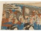 Estampe japonaise Kuniyoshi personnages femmes geisha cavaliers XIXè siècle