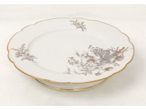 Compotier porcelaine Vierzon fleurs chardons Hache Pépin Lehalleur XIXème