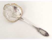 Cuillère pelle à fraises argent massif Minerve Napoléon III silver XIXème