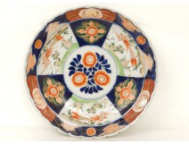 Grand plat porcelaine imari Japon oiseaux phoenix fleurs signé cachet XIXè