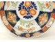 Grand plat porcelaine imari Japon oiseaux phoenix fleurs signé cachet XIXè