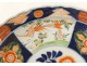 Grand plat porcelaine imari Japon oiseaux phoenix fleurs signé cachet XIXè