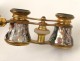Mother of pearl opera glasses golden brass optician Chevalier Paris NapIII nineteenth