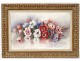 Grande aquarelle bouquet fleurs pensées Madeleine Renaud watercolor XXème