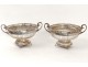 Pair of silver cups grape vine cluster sterling silver nineteenth century