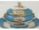 Saucière Louis XV porcelaine Paris fleurs dorure Napoléon III XIXème siècle