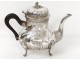 Verseuse théière Louis XV argent massif Minerve monogramme rocaille XIXème