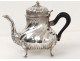 Verseuse théière Louis XV argent massif Minerve monogramme rocaille XIXème