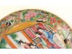 Assiette porcelaine Canton femmes enfants jardin pagode oiseaux Chine XIXè