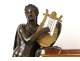 Superbe grande pendule marbre bronze doré dieu Apollon lyre Ier Empire XIXè
