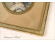 Miniature painted, Femme au Chapeau, gilt frame, 19th