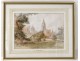 Aquarelle vue collège Christchurch Oxford Angleterre C.W.Fothergill XIXème