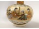 Paire vases soliflores porcelaine Satsuma Japon femmes geisha fleurs XIXè