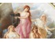 Paire assiettes porcelaine Limoges femmes antiques baigneuse fleur déco 19è