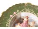 Paire assiettes porcelaine Limoges femmes antiques baigneuse fleur déco 19è