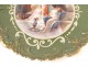 Paire assiettes porcelaine Limoges femmes antiques baigneuse fleur déco 19è