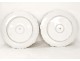 Paire assiettes porcelaine Limoges femmes antiques baigneuse fleur déco 19è
