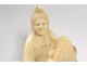 Okimono carved ivory statuette old woman toads fruit nineteenth Japan
