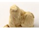 Okimono carved ivory statuette old woman toads fruit nineteenth Japan