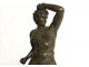 Superb naked man serpentine sculpture in ancient XIX century