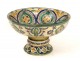 Coupe faïence polychrome Mokhfia Maroc Maghreb Morocco fleurs XIXè siècle