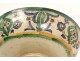 Coupe faïence polychrome Mokhfia Maroc Maghreb Morocco fleurs XIXè siècle