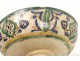 Coupe faïence polychrome Mokhfia Maroc Maghreb Morocco fleurs XIXè siècle