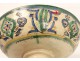 Coupe faïence polychrome Mokhfia Maroc Maghreb Morocco fleurs XIXè siècle