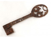 Clef old wrought iron ancient castle key eighteenth century
