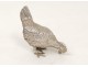 Sujet animalier poule basse-cour argent massif anglais sterling silver XXè