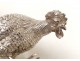 Sujet animalier poule basse-cour argent massif anglais sterling silver XXè
