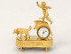 Rare clock gilt bronze putti Love char dog loyalty Grandhomme nineteenth