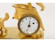 Rare clock gilt bronze putti Love char dog loyalty Grandhomme nineteenth