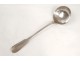 Solid silver ladle Old man coat of arms blazon medals lion cross 19th century