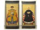 Paire grandes peintures portraits dignitaire mandarin chinois femme XIXème